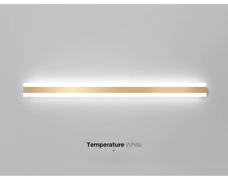 Simeon - Modern LED Outdoor Strip Wall Light Gold IP65 Waterproof