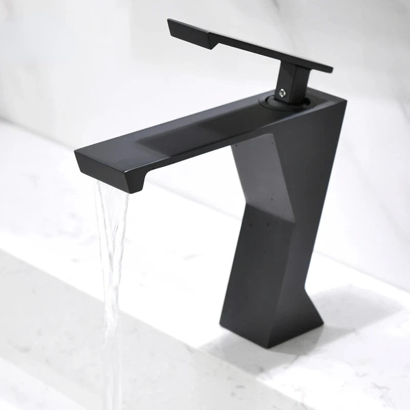 Jonas - Modern Geometric Sleek Single Lever Waterfall Basin Tap