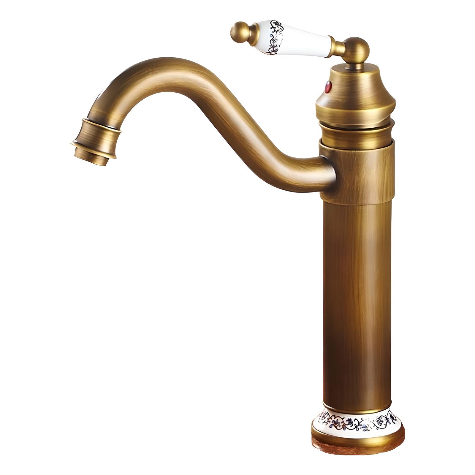 Dennison - Vintage Porcelain Brass Single Lever Basin Mixer Tap