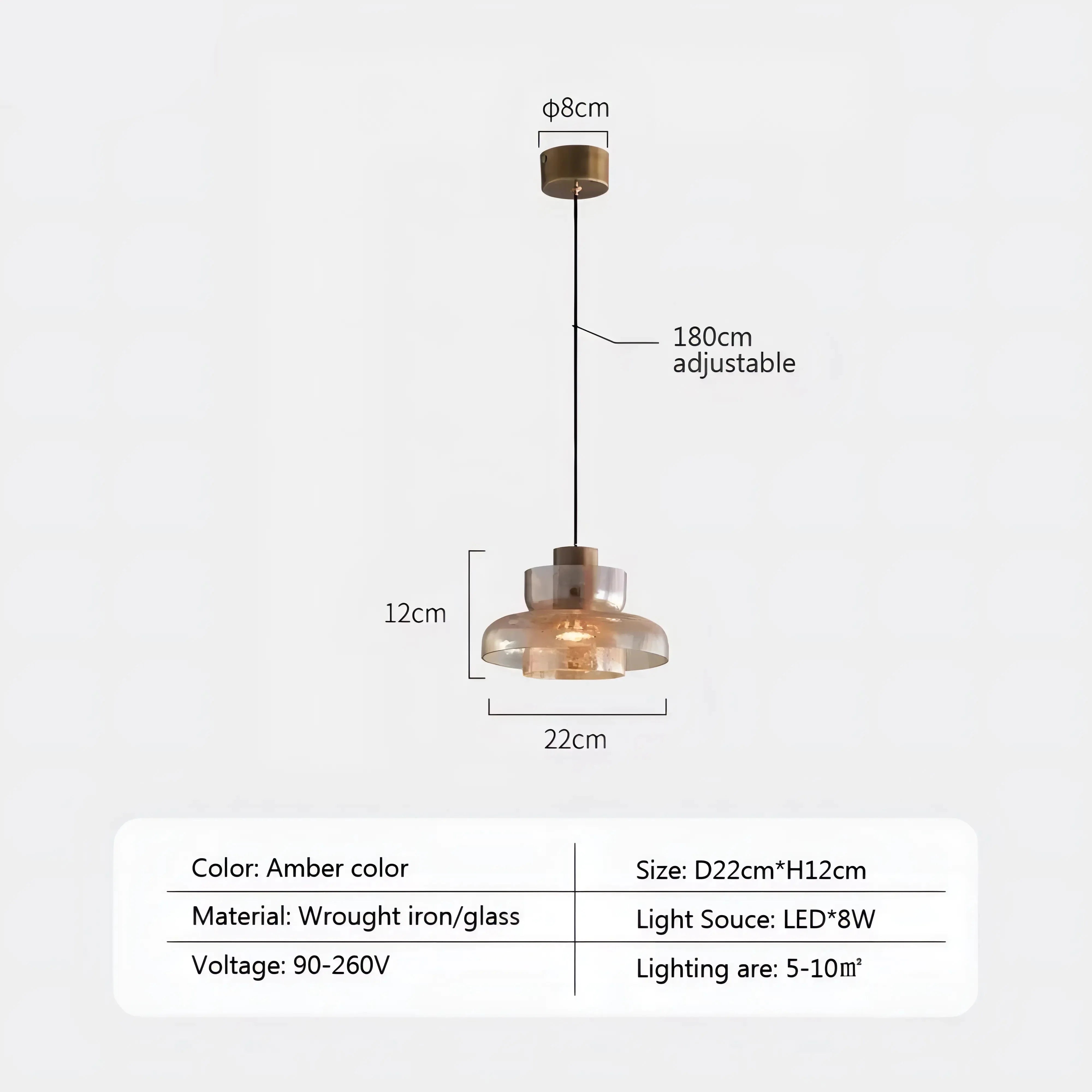 Benita - Cracked Glass Dome Layered Hanging Pendant Ceiling Light