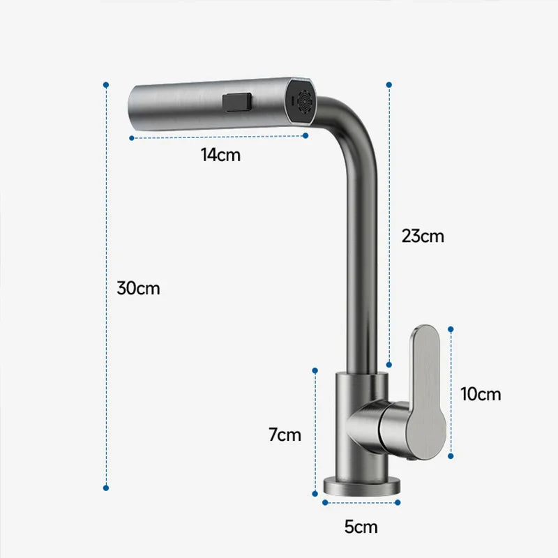 Savana - Pull Out Rotatable Waterfall Stream Sprayer Single Handle Kitchen Tap