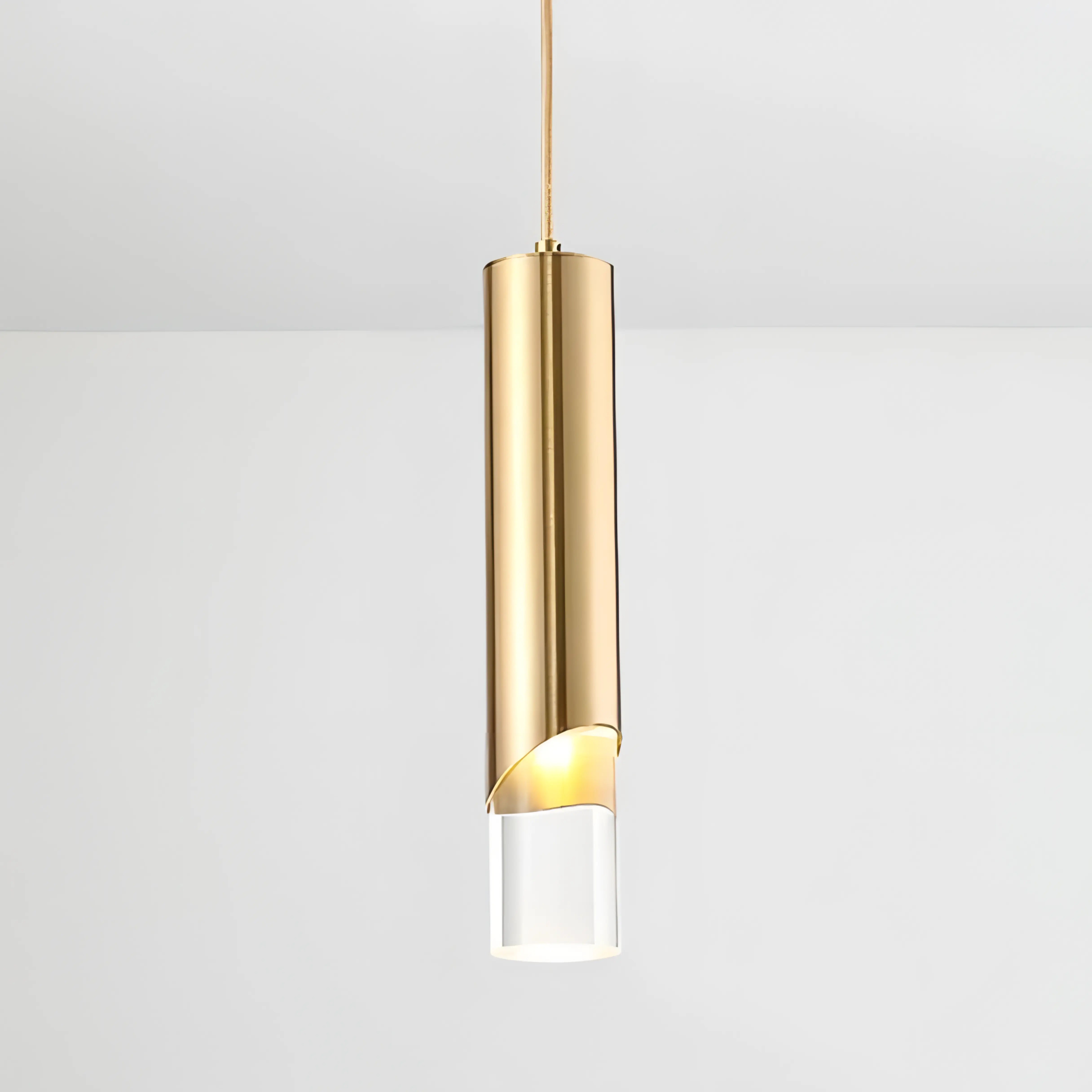 Jalyn - Modern Gold Hanging Tube Pendant Ceiling Light