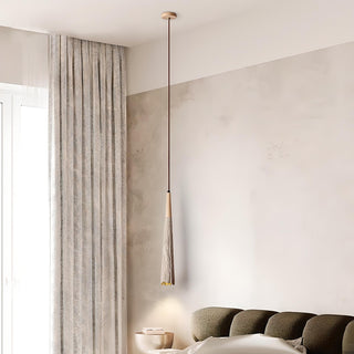 Ibolya - Wabi Sabi Wood Style Long Cone Tube Pendant Ceiling Light