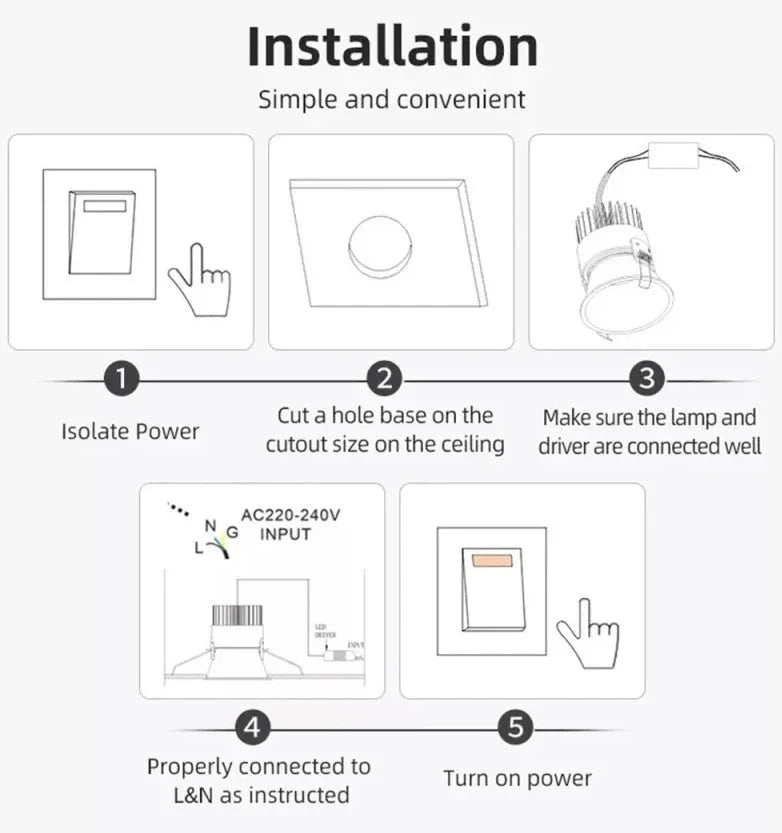 Ouellet - Dimmable LED Ceiling Downlight Recessed Spotlight