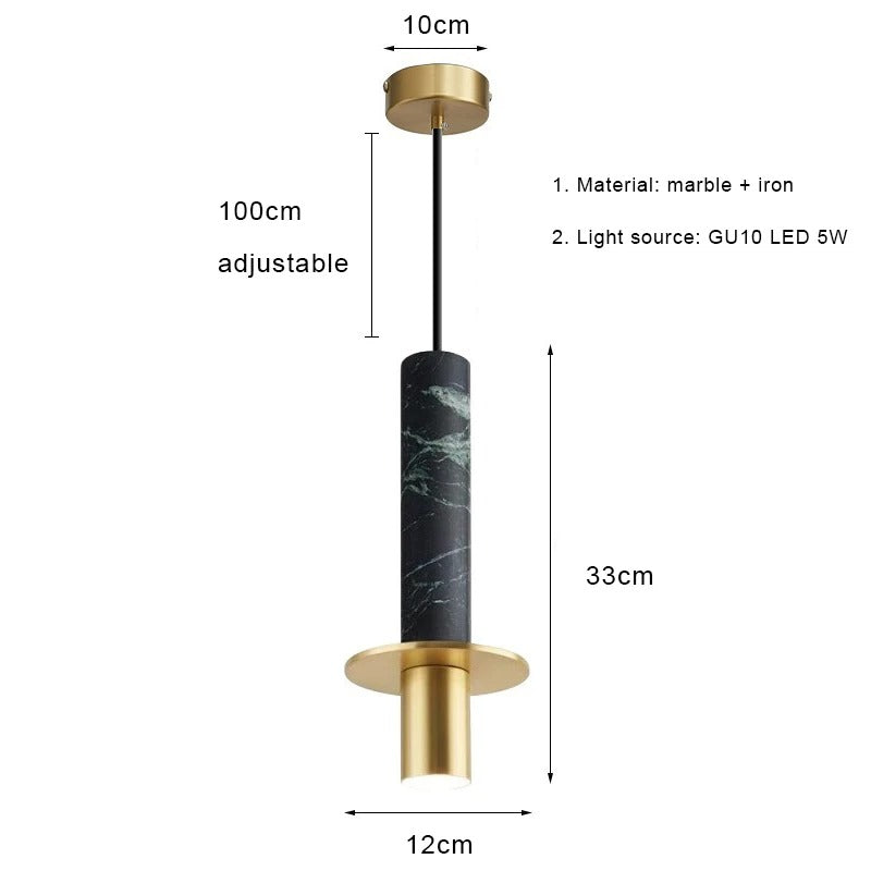 Nora - Modern Candle Style Gold Body Hanging Ceiling Pendant Light