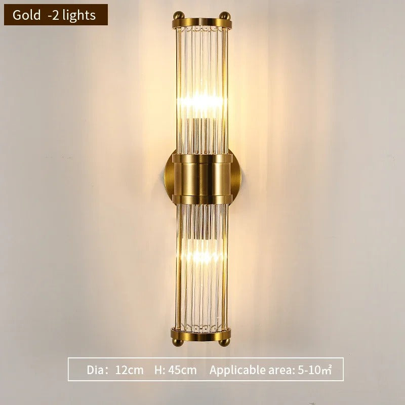 Eliel - Modern Gold Crystal Up/Down Wall Light