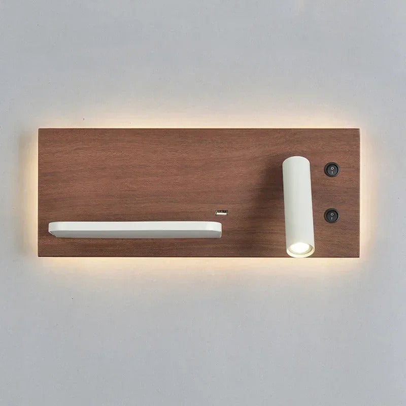 Cassandra - Modern Dual Wall Reading Light with Wireless Phone Charger Charging