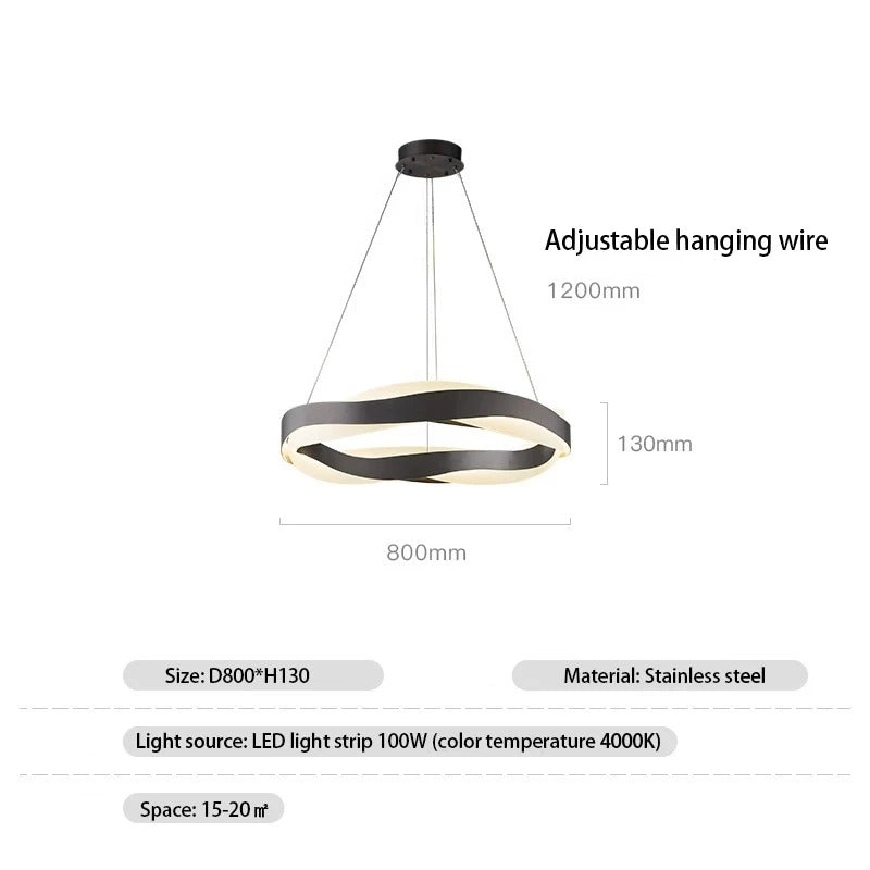 Odin - Gold Round Modern Wave Hanging Ceiling Light Chandelier