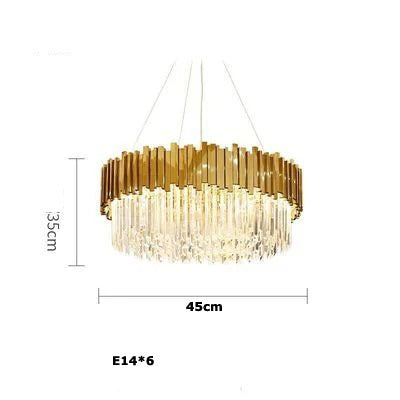 Odessa - Modern Round Gold Crystal Glass Ceiling Light Chandelier
