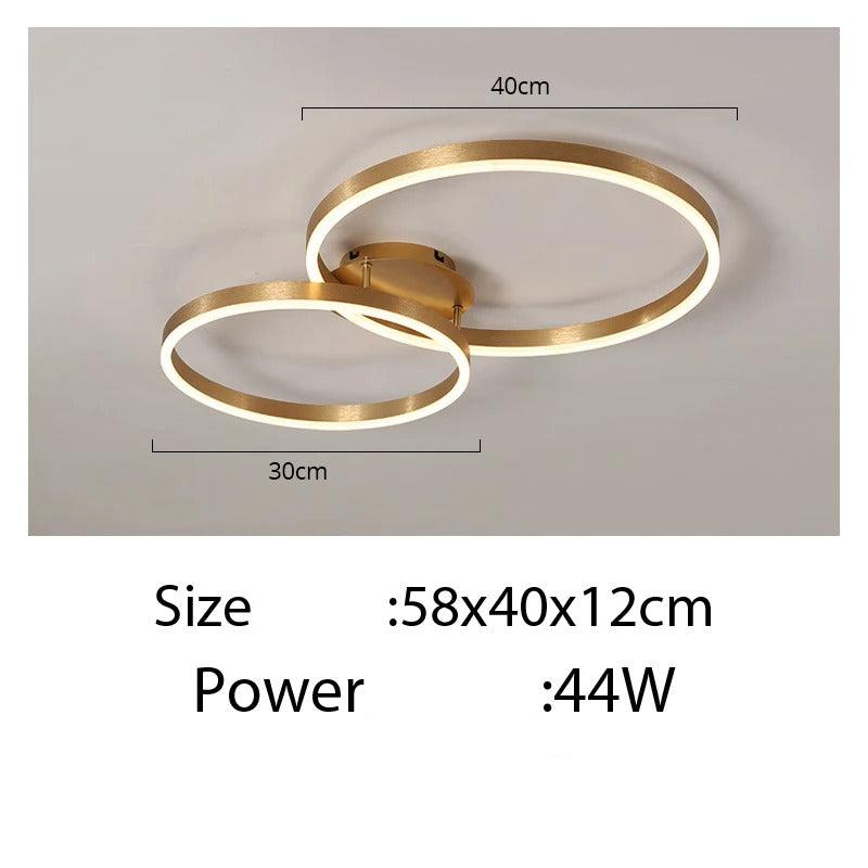 Landyn - Modern Round Multi Ring Semi-Flush Ceiling Light