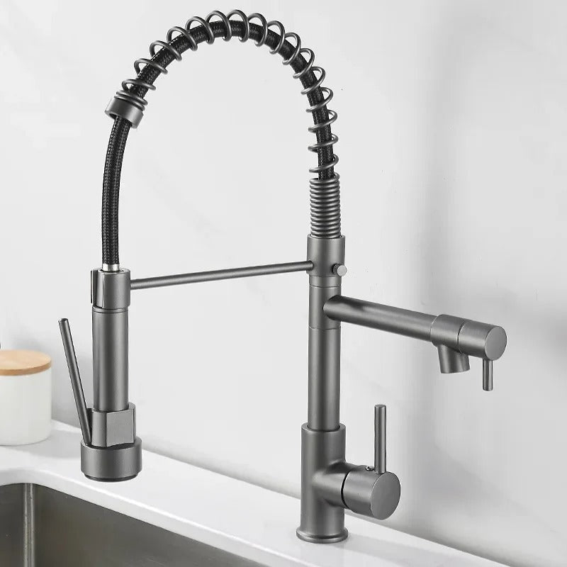 Malik - Pull Out Spout Hot/Cold Dual Hole Mixer Tap