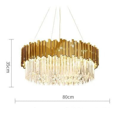 Odessa - Modern Round Gold Crystal Glass Ceiling Light Chandelier