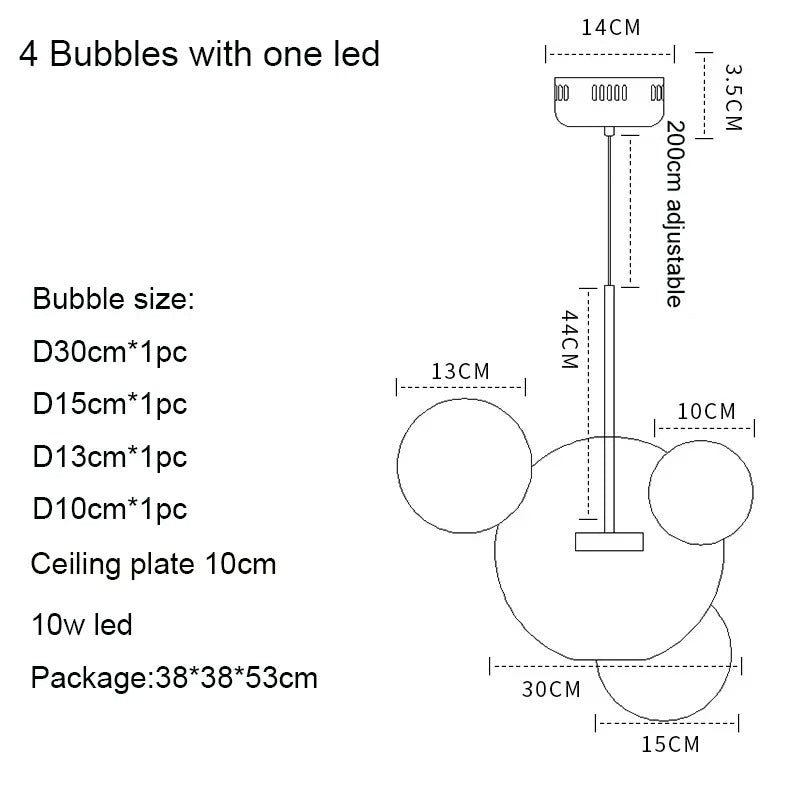 Dillon - Glass Bubble Hanging Pendant Light