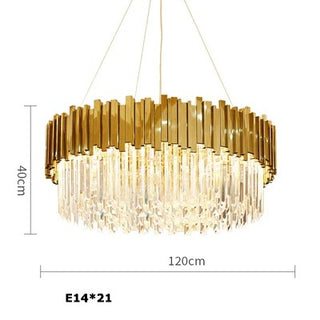 Odessa - Modern Round Gold Crystal Glass Ceiling Light Chandelier