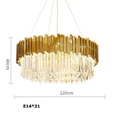 Odessa - Modern Round Gold Crystal Glass Ceiling Light Chandelier