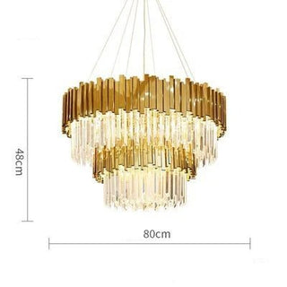Odessa - Modern Round Gold Crystal Glass Ceiling Light Chandelier