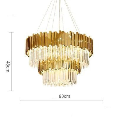 Odessa - Modern Round Gold Crystal Glass Ceiling Light Chandelier