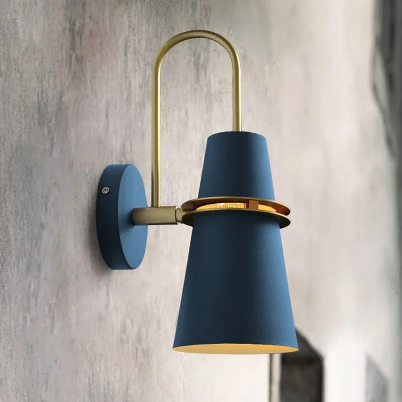 Nash - Cone Modern Curved Gold Bar Wall Light