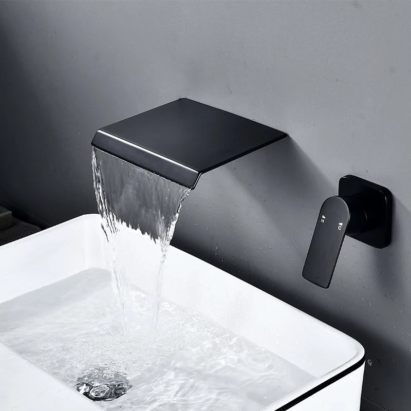 Jair - Modern Waterfall Wall Mounted Single Lever Basin Tap Set