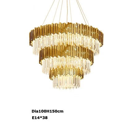 Odessa - Modern Round Gold Crystal Glass Ceiling Light Chandelier