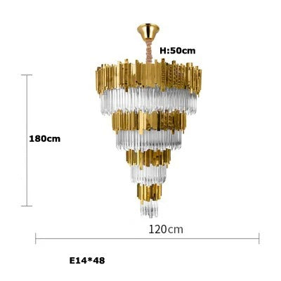 Odessa - Modern Round Gold Crystal Glass Ceiling Light Chandelier