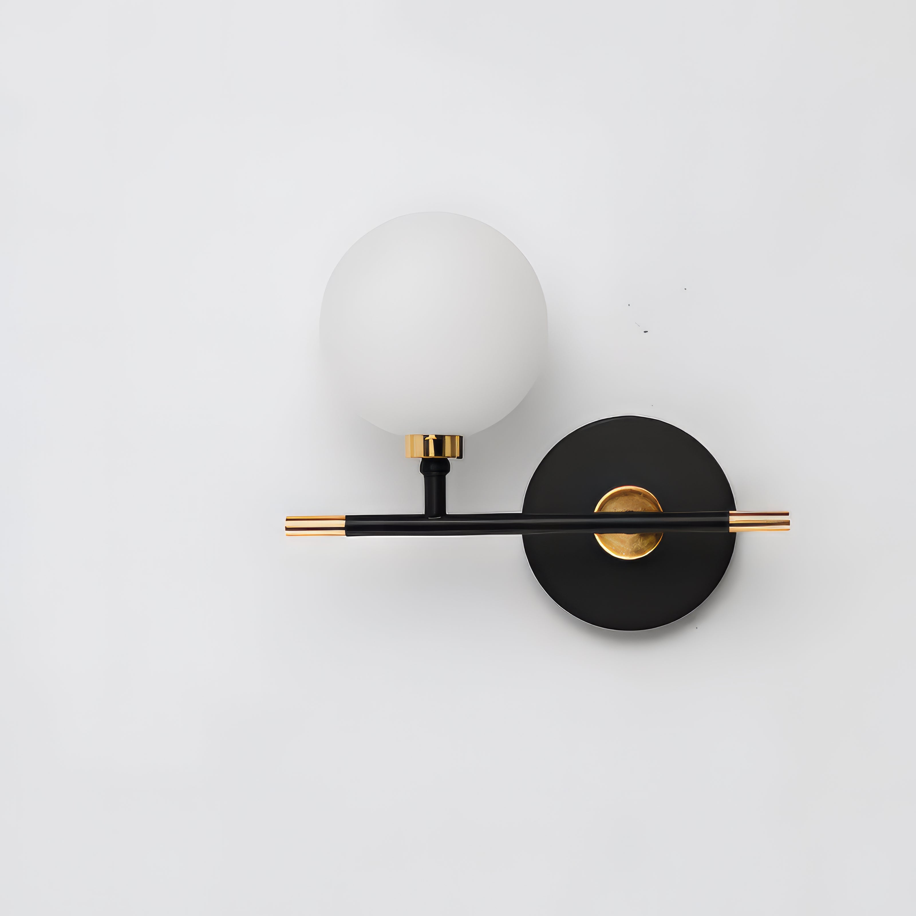 Arlo - Modern Black/Gold Milk Shade Wall Light