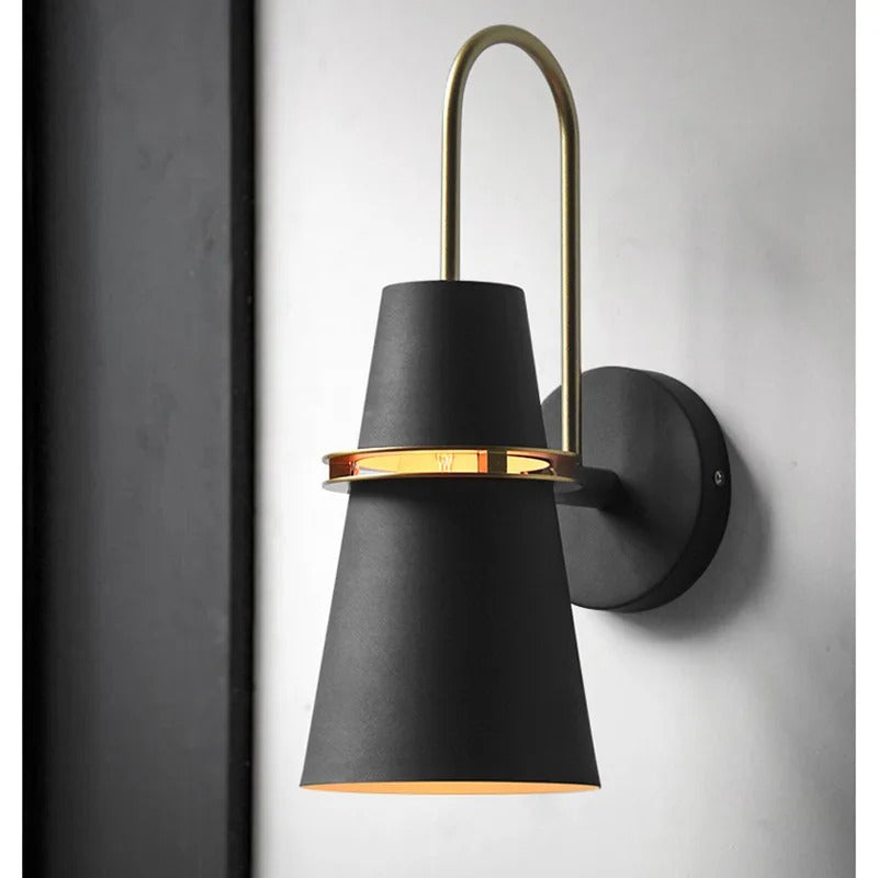 Nash - Cone Modern Curved Gold Bar Wall Light