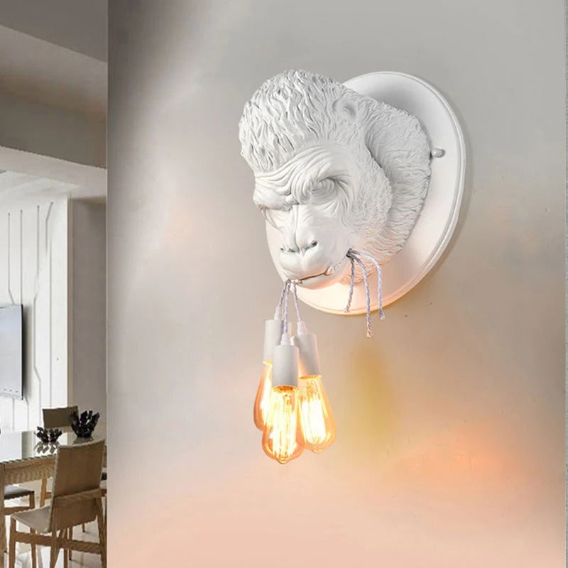 Grissla - Gorilla Head Hanging Bulb Wall Light