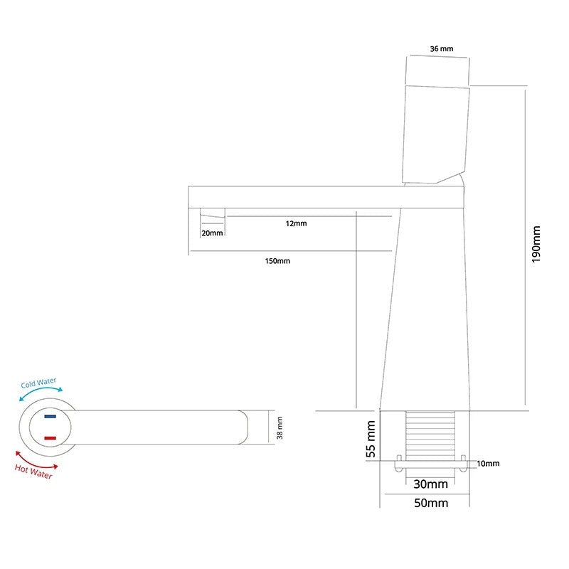 Sloane - Modern Brass Deck Mounted Tap