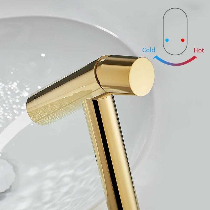 Yaakov - Modern Basin Hot/Cold Slanted Basin Mixer Tap