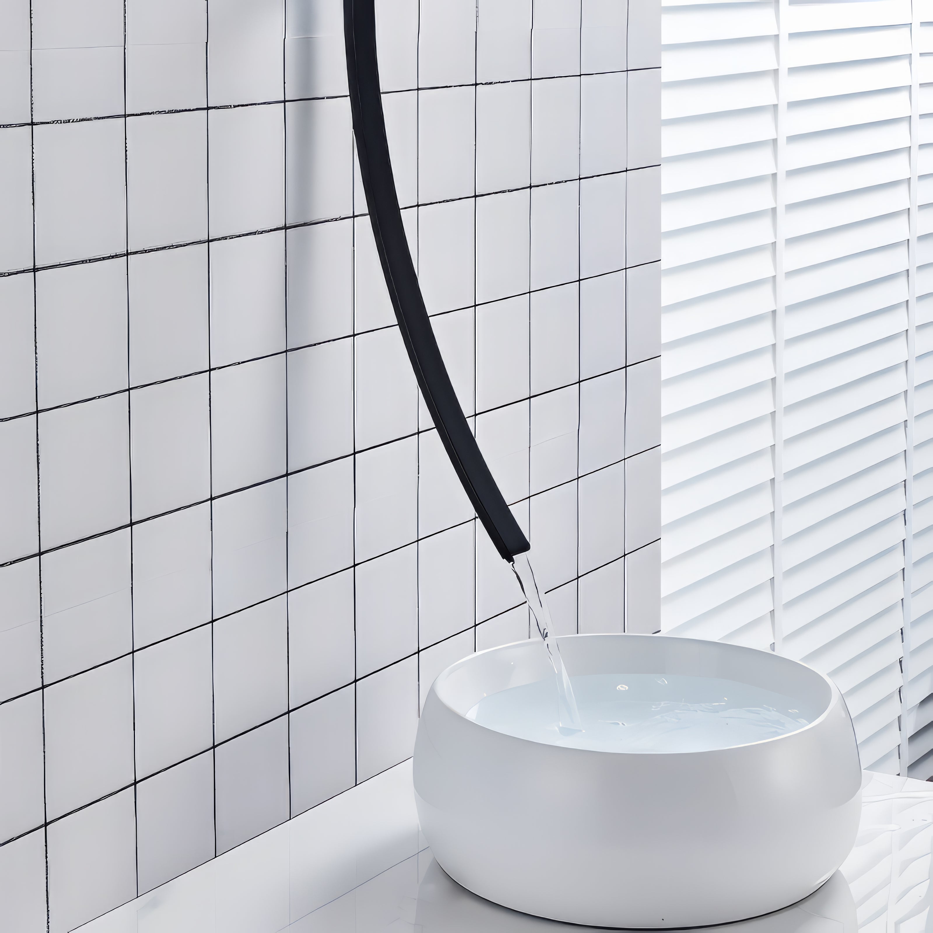 Sadhbh - Modern Wall Mounted Waterfall Bathroom Hot/Cold Mixer Tap