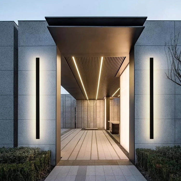 Jaxtyn - Modern Black Thin Strip Wall Light Bar Indoor/Outdoor