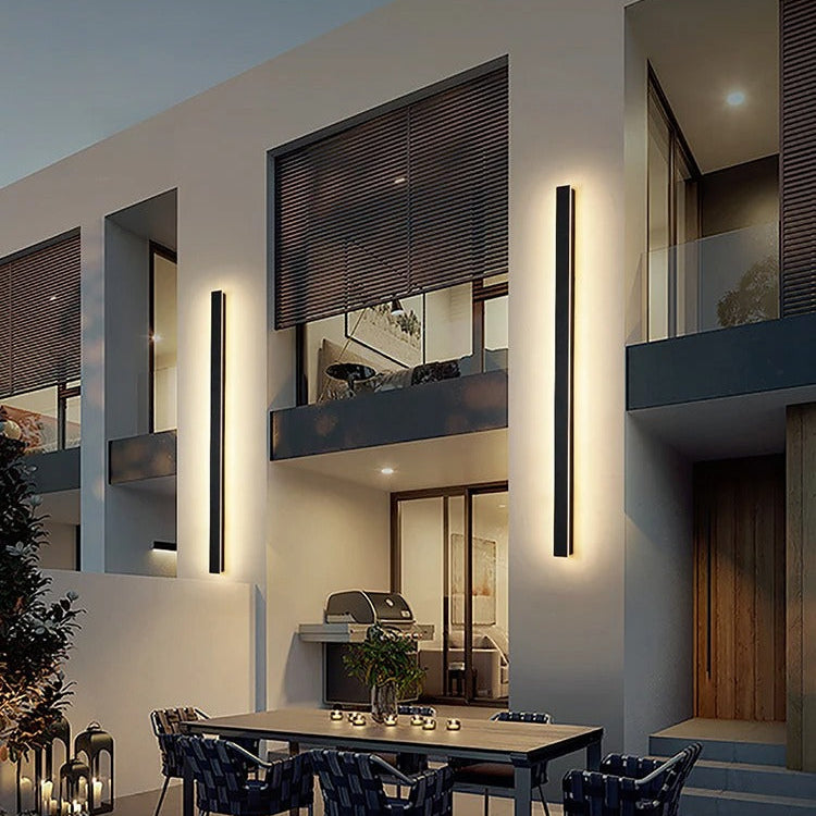 Jaxtyn - Modern Black Thin Strip Wall Light Bar Indoor/Outdoor