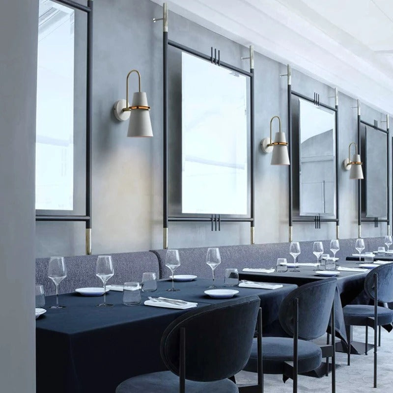 Nash - Cone Modern Curved Gold Bar Wall Light