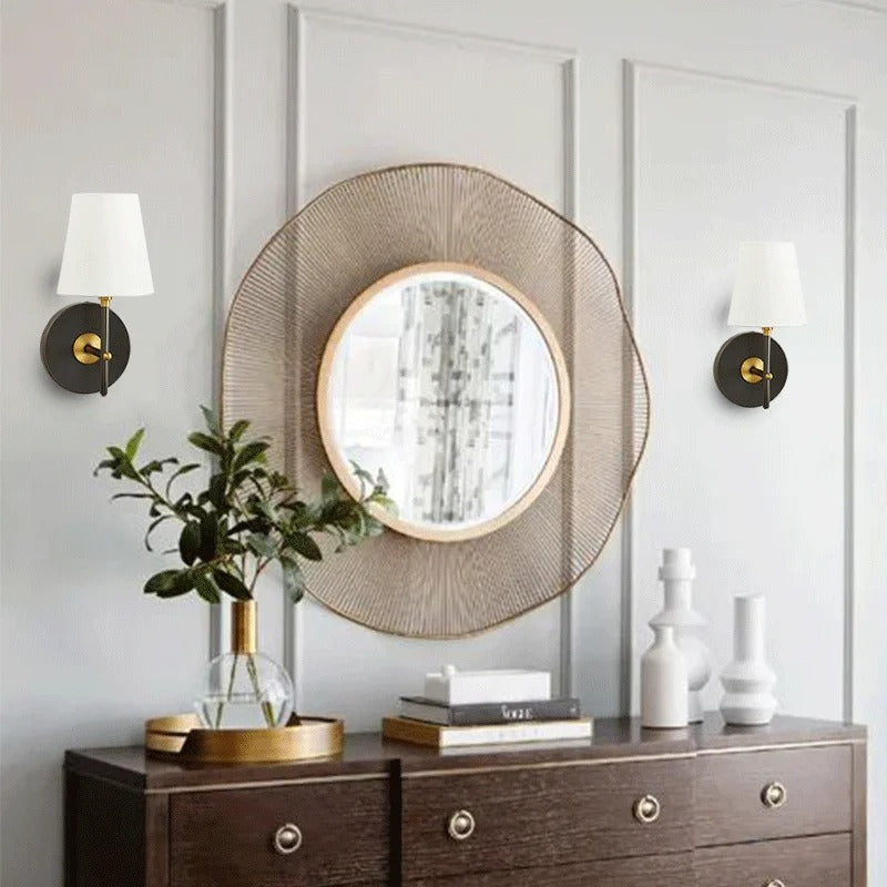 Amera - Modern/Vintage Fabric Shade Wall Light