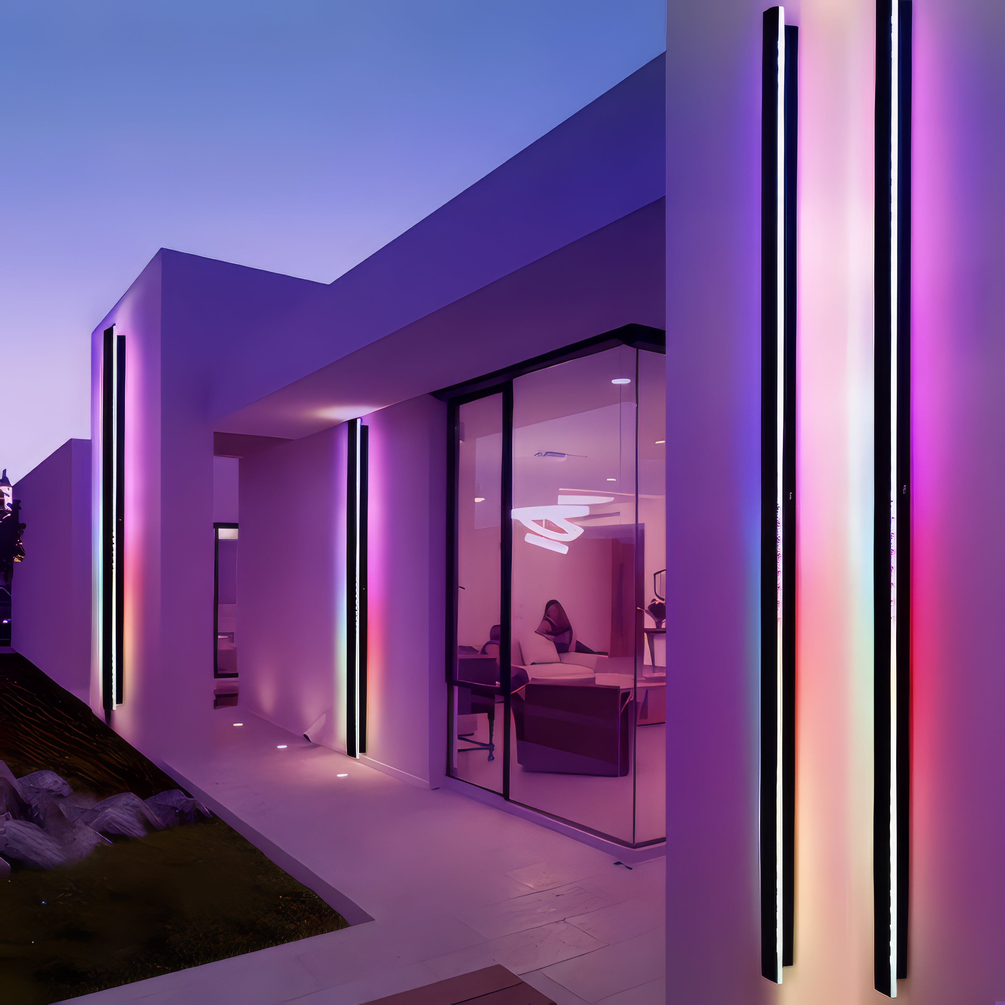 Asya - RGB Multicoloured Outdoor Wall Light Bar Waterproof