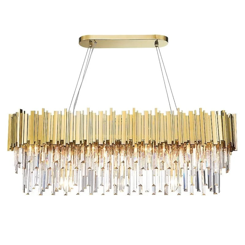 Odessa - Modern Round Gold Crystal Glass Ceiling Light Chandelier