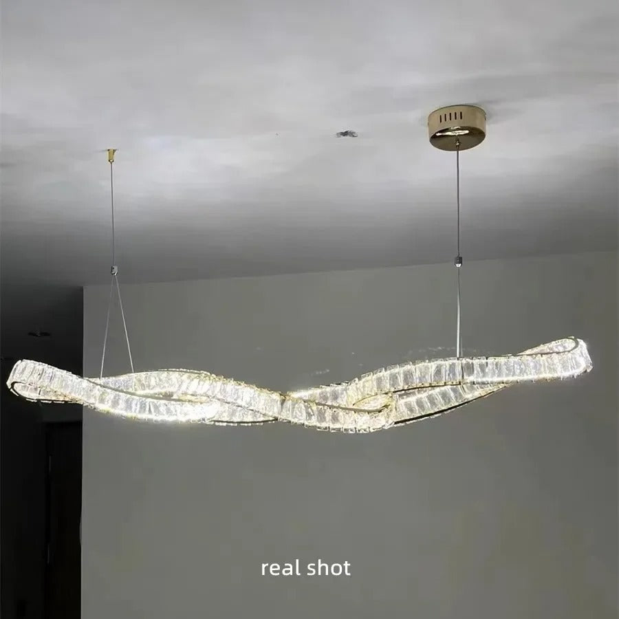Molly - Modern Hanging Twisted Glass Ceiling Chandelier