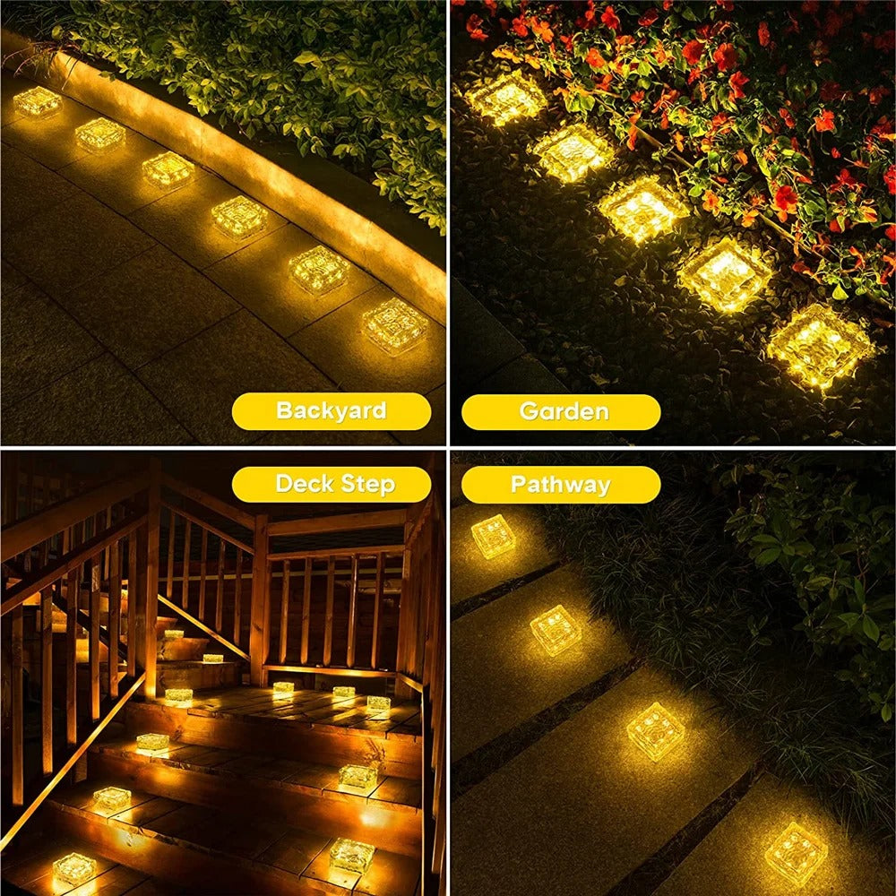 Jabari - Solar Brick Ice Cube Outdoor Light