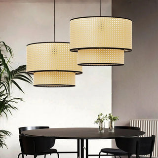 Margit - Japanese Handmade Rattan Round Tiered Ceiling Light
