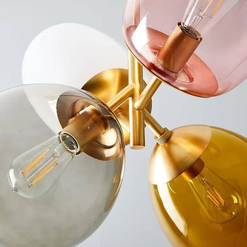 Cade - Modern Multi Coloured Glass Shade Hanging Ceiling Light