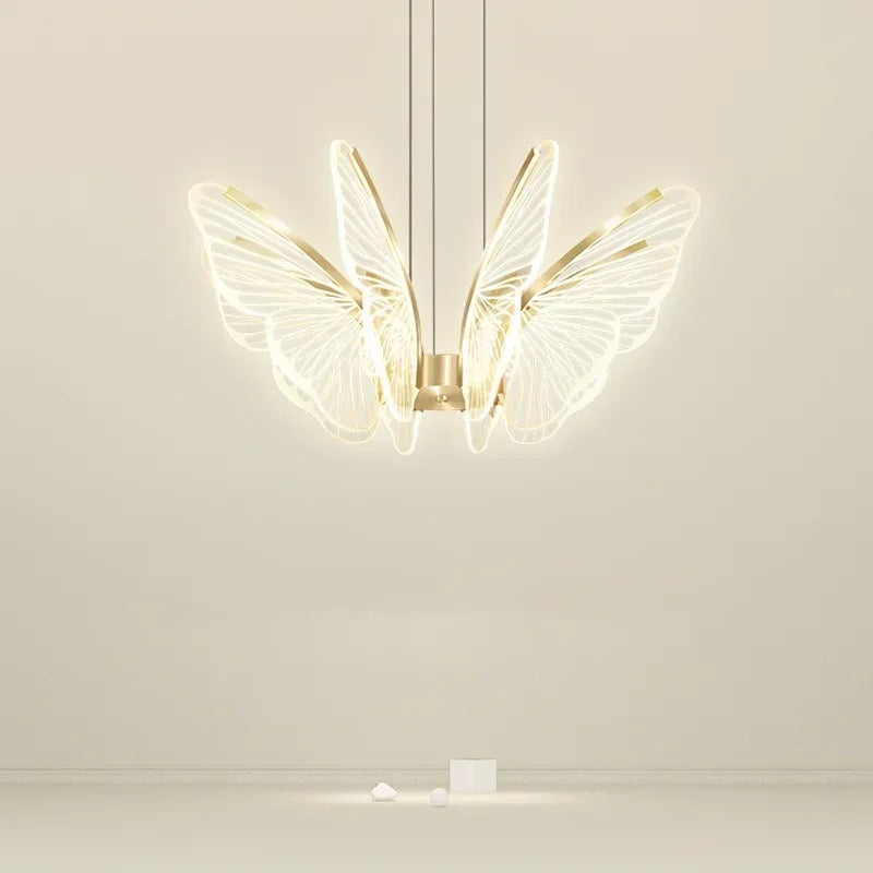 Warren - Gold LED Butterfly Wings Hanging Chandelier