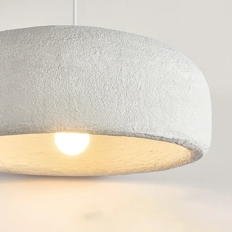 Rylan - Wabi-Sabi Hanging Round White Dish Ceiling Light