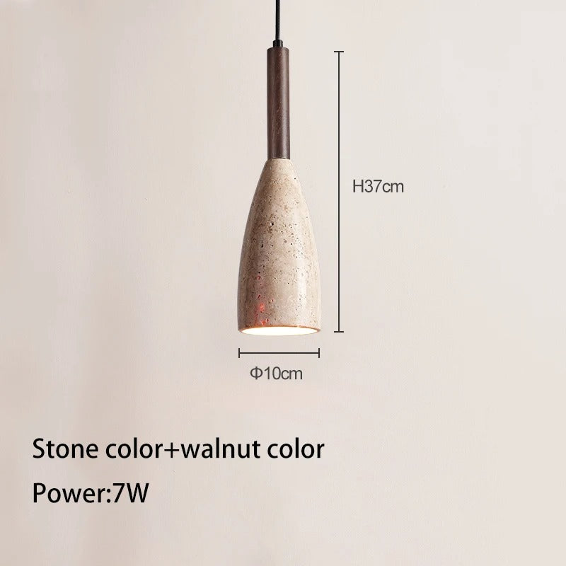 Arlene - Modern Hanging Round Cone Stone Pendant Ceiling Light