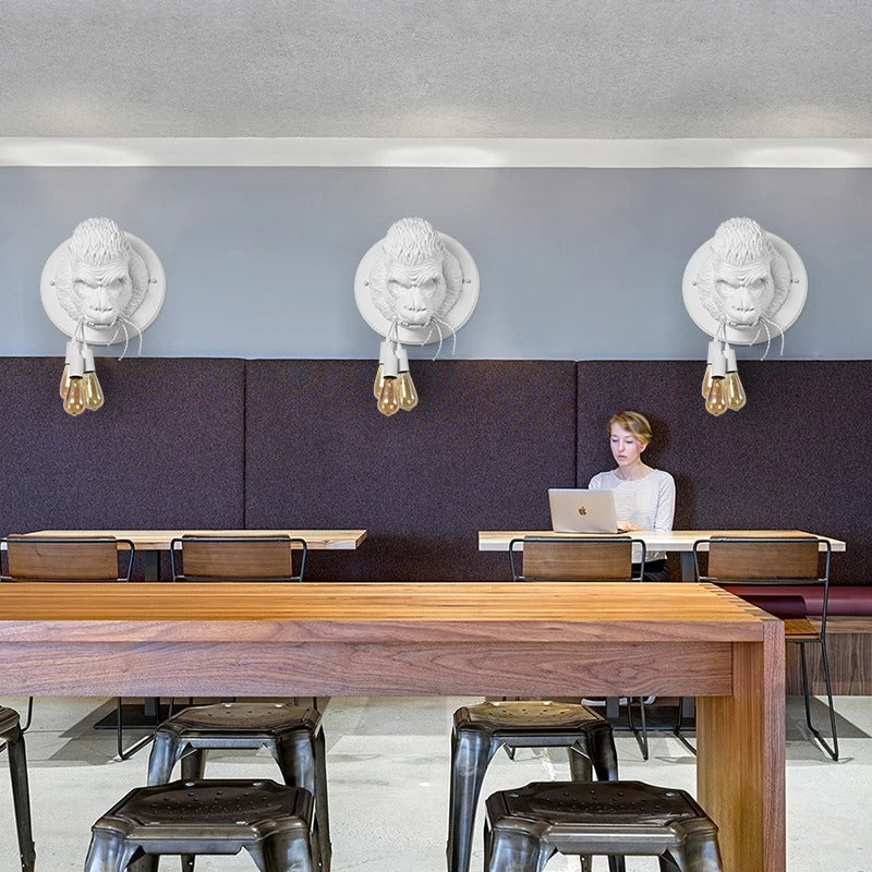 Grissla - Gorilla Head Hanging Bulb Wall Light