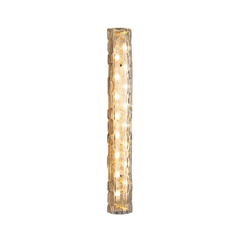 Julius - Modern Crystal Patterned Glass Gold LED Wall Light