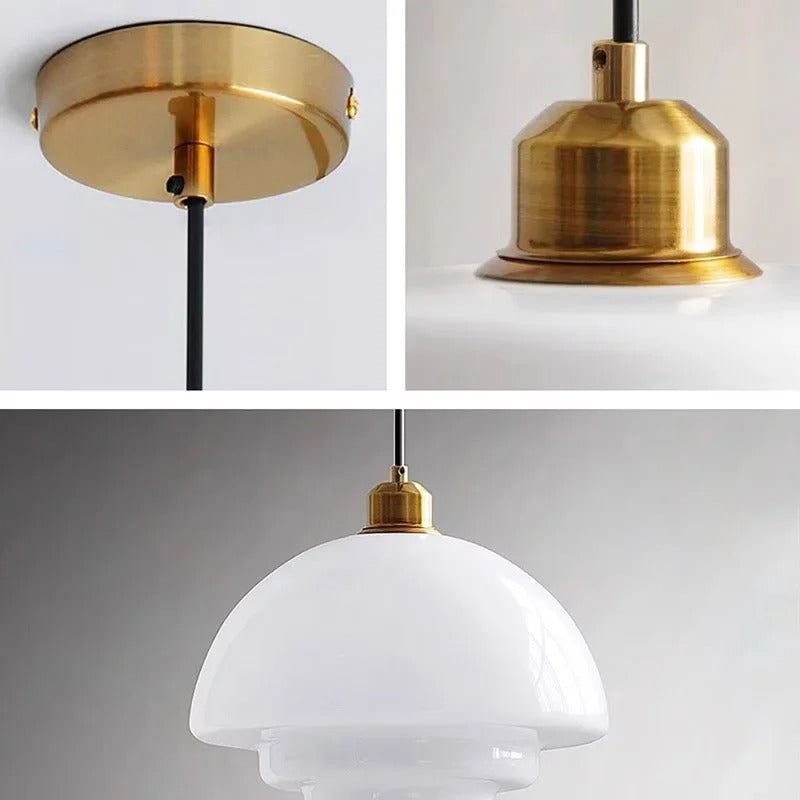 Elvia - Modern Circular Layered Dome Coloured Glass Pendant Ceiling Light