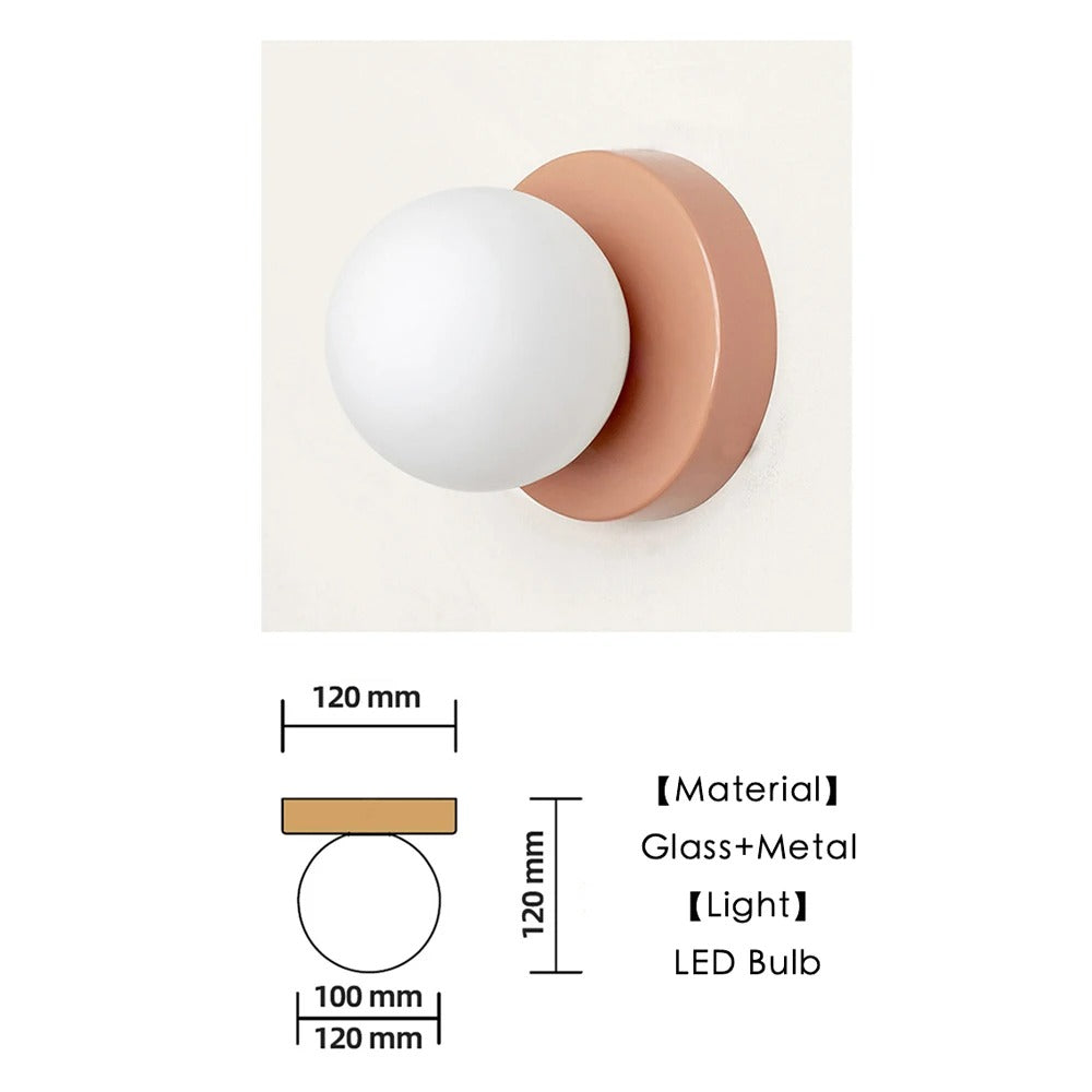 Nereo - Minimalist Coloured Mini Glass Nordic Sconce Wall Light