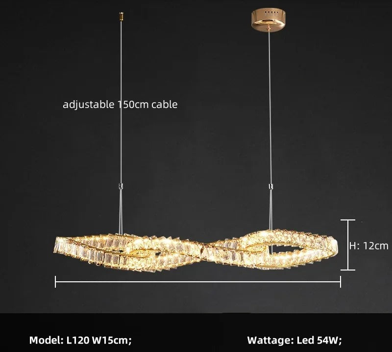 Molly - Modern Hanging Twisted Glass Ceiling Chandelier