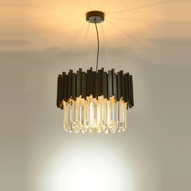 Odessa - Modern Round Gold Crystal Glass Ceiling Light Chandelier